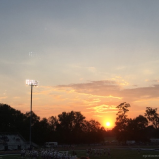 Sunset at the football game