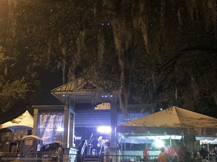 Spanish moss bordering the music stage